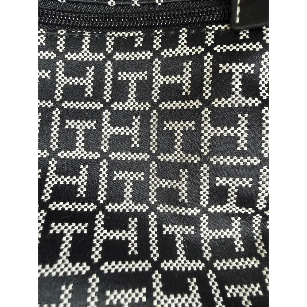 Tommy Hilfiger TH Monogram Mini Backpack Black White Logo Bag Charm